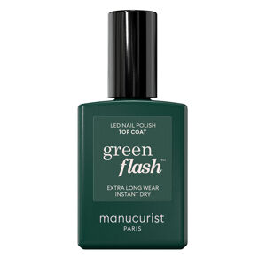 Manucurist Green Flash LED gel lak na nehty vrchní - Top Coat (15 ml) - 12-free a hema-free složení