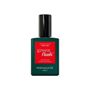 Manucurist Green Flash LED gel lak na nehty - Poppy Red (15 ml) - zářivá červená barva