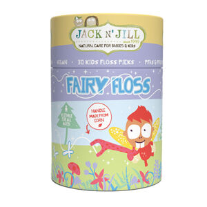 Jack n' Jill Zubní nit pro děti Fairy Floss (30 ks) - s držátkem ve tvaru žirafy